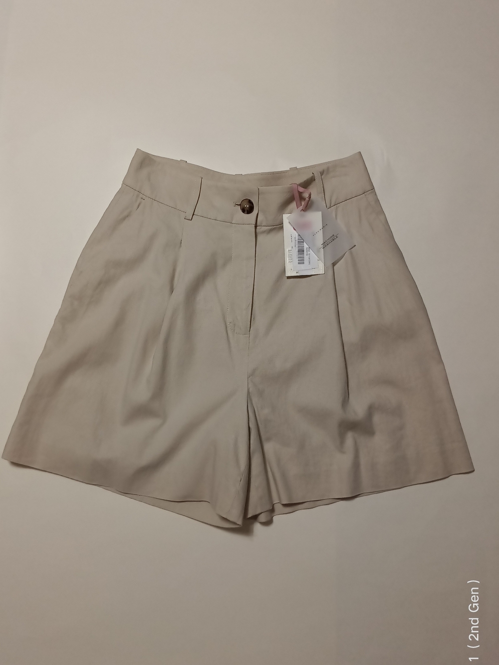 Alex Marie Tailored Linen Blend High-Waist Pleated Wide Leg Beige Shorts Size 4 - Picture 4 of 15